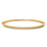 0.52ct 14k Yellow Gold Diamond Pave Bangle